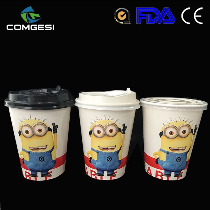 
Customer Logo Accepted 8oz/12oz/16oz/20oz Disposable Hot Drink Coffee Paper Cup With Flat Lid 