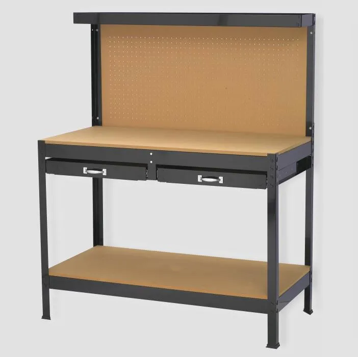 Стальной Рабочий стол с перфорированной панелью и выдвижным