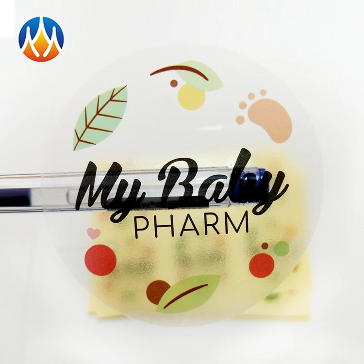 Adhesive labels printing round custom waterproof sticker logo design vinyl transparent stickers