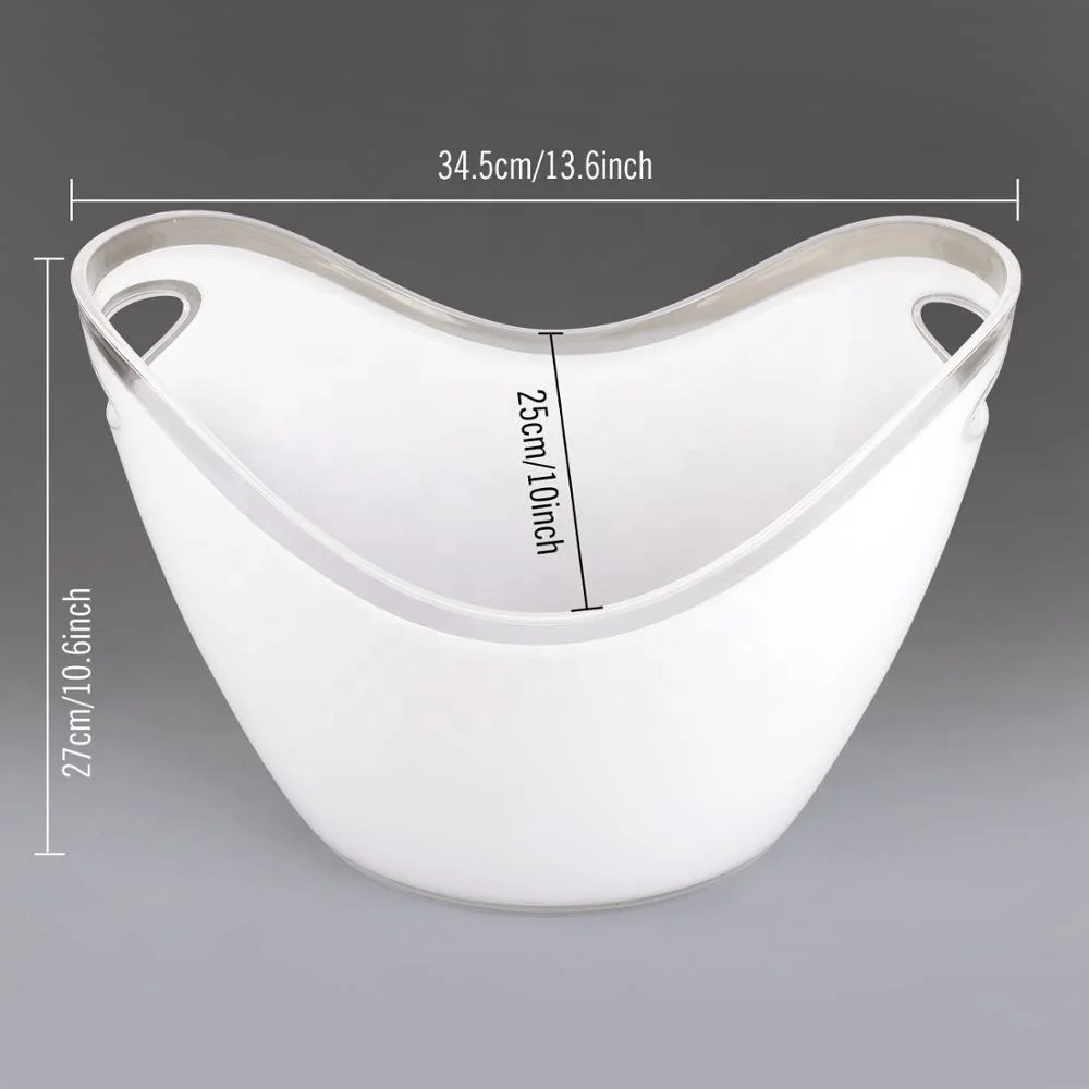 Прямая продажа с завода, прозрачное белое 8 л льда, акриловое пластиковое ведро для льда