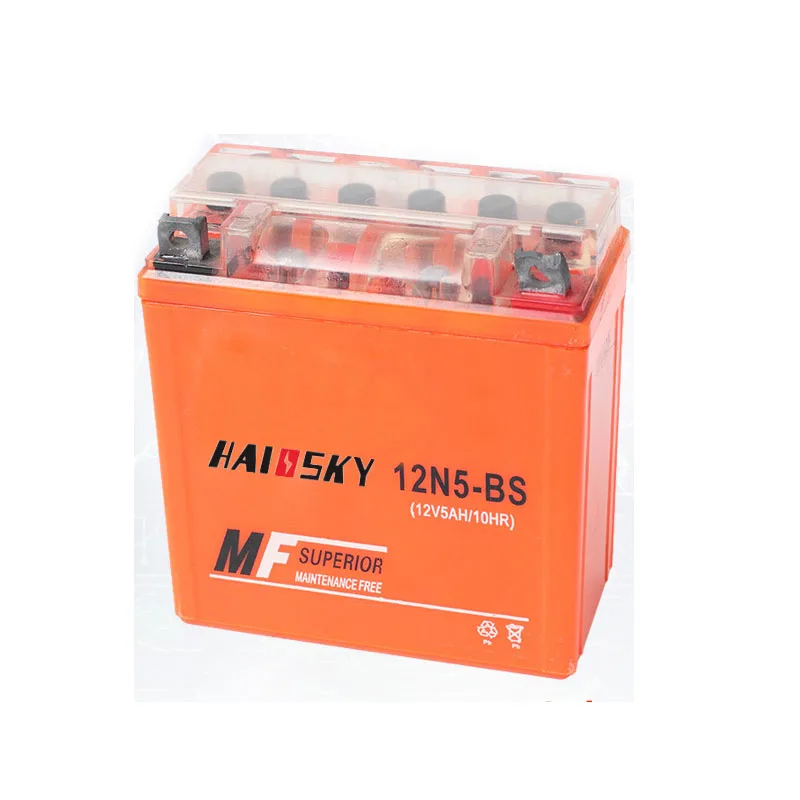 Haissky 12N5-BS 12v 5ah for suzuki gn125 motorcycle battery price in pakistan