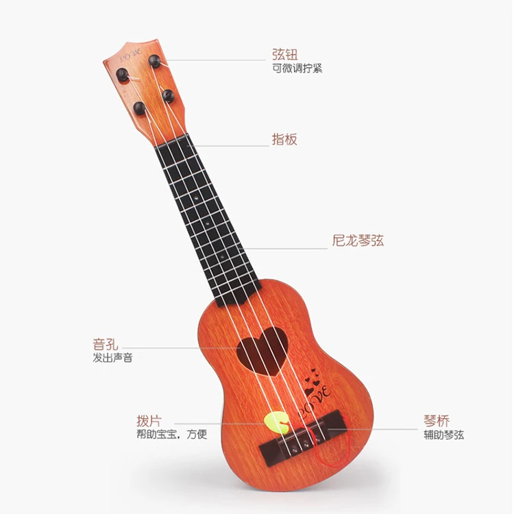 Wholesale ukulele four string early education music toys strings for ukulele toy with music