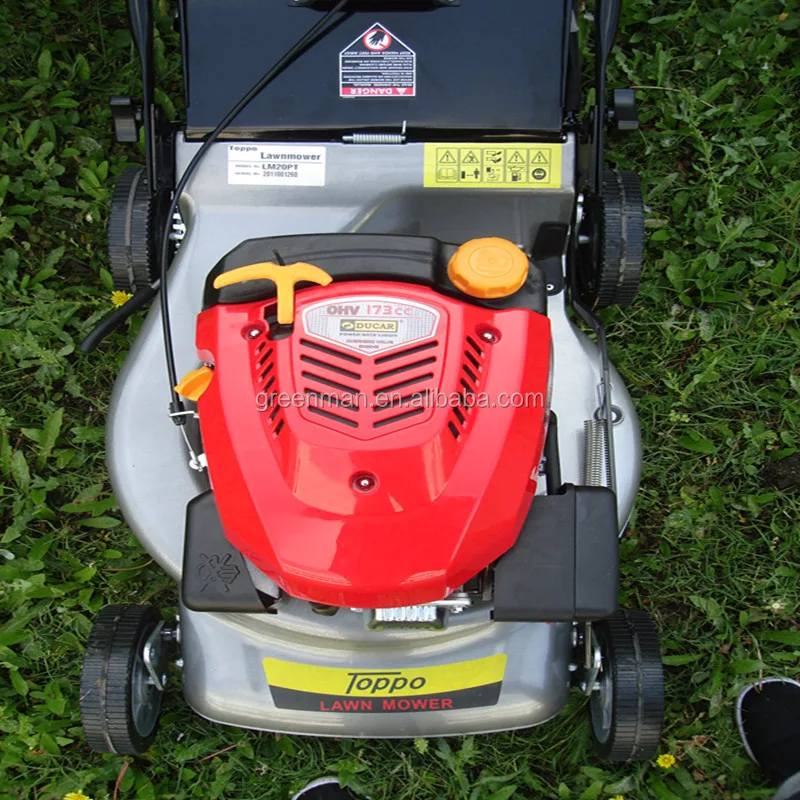 20 inch push Aluminium deck flail lawn mower with petrol engine with 4mm thickness