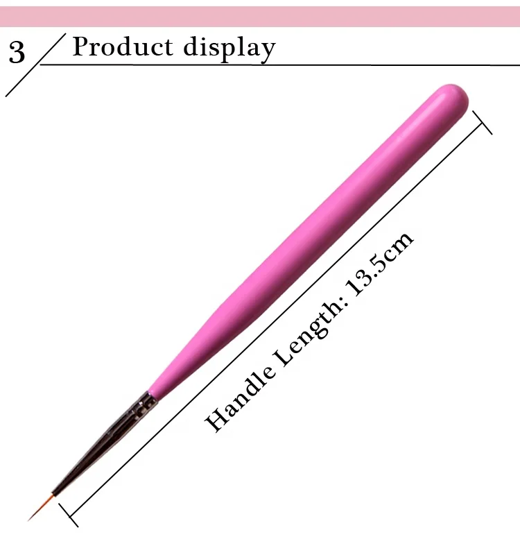 Jiexia Plastic Super Thin 9mm Nylon Hair Nail Art Fine Liner Brush for Detailer Painting