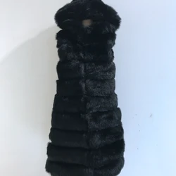 European style vest women long faux fur customized color coat