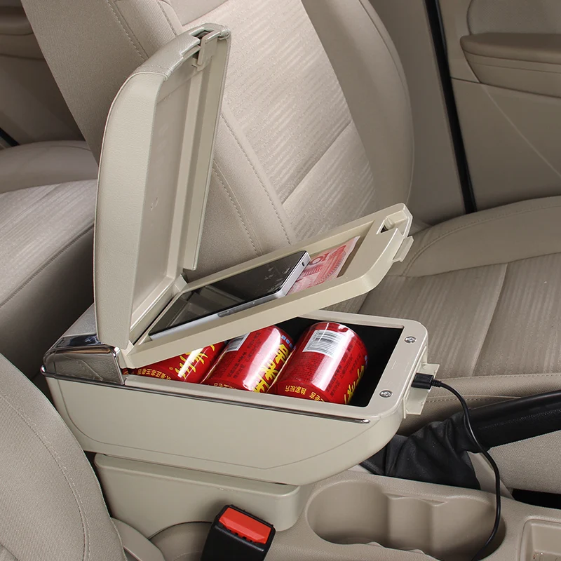 Car Accessories Interior Decoration armrest box central content storage box with USB charging for Nissan Kicks