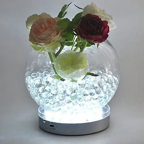 DIY Wedding Centerpiece Table Decorations  3AA Battery Operated 15CM  Diameter  Round White LED Under Vase Base Light