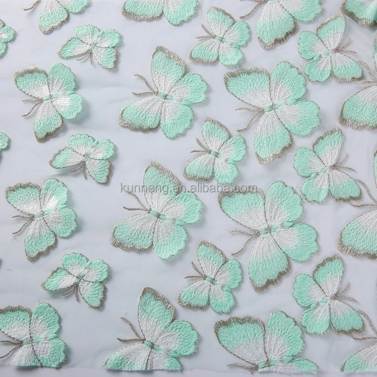 New Design Lace Wedding Butterfly Lace Fabric Embroidery Designs For Dress