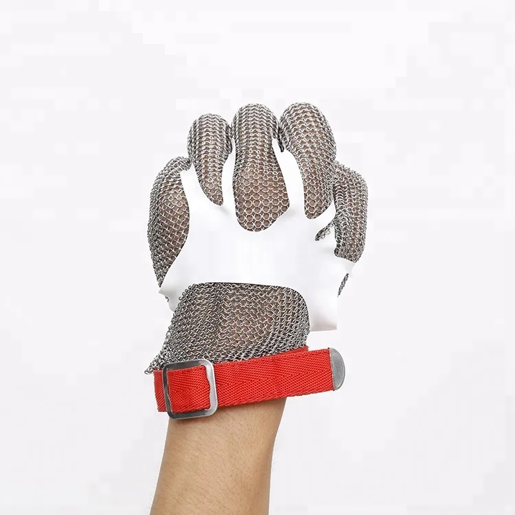 ANSI level 9 Manufacturer directly supply stainless steel chainmail mesh  cutting proof safety hand gloves for cooking
