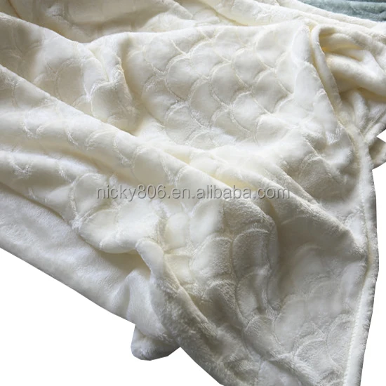 Super Soft polyester embossed flannel Throw blanket