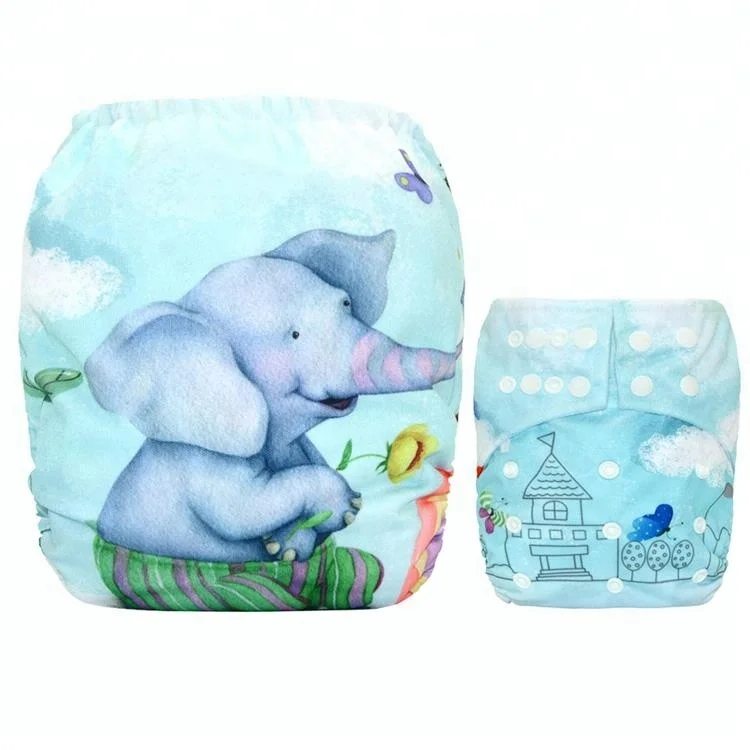 Digital Prints Suede Cloth Pocket Diaper/Nappy,with one front pocket,waterproof and breathable