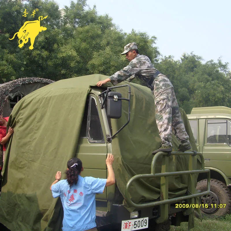 waterproof olive green 100% polyester canvas tarpaulin