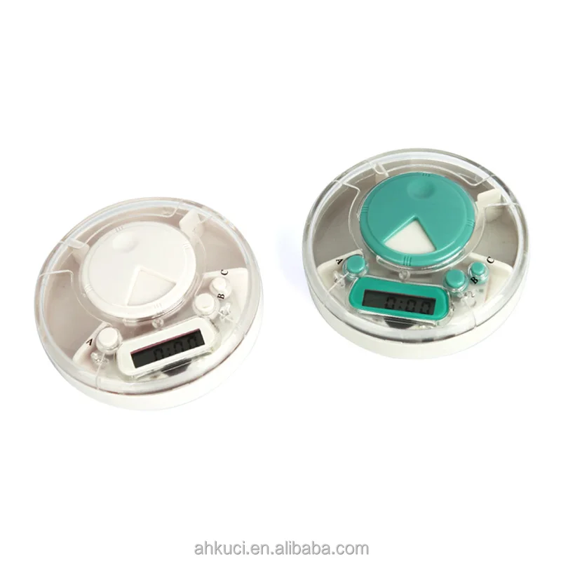 Оптовая продажа, Таймер сигнализации, пластиковая светодиодная подсветка, четыре группы, настройки будильника, таймер в виде таблетки