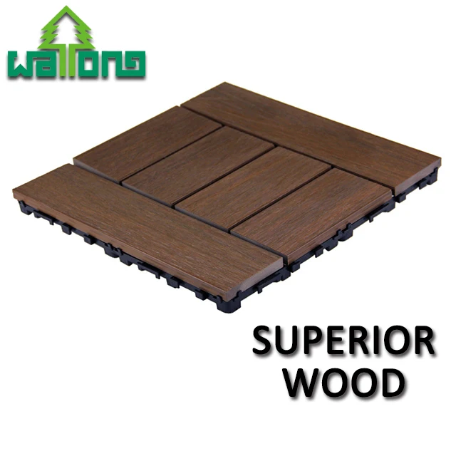 
12 x 12 outdoor patio four slat Wood-plastic composite interlocking decking tiles 