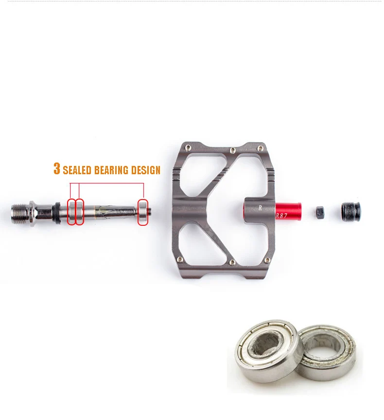 Ультралегкие педали для горного и шоссейного велосипеда с 3 подшипниками, герметичные велосипедные педали с платформой из алюминиево-магниевого сплава