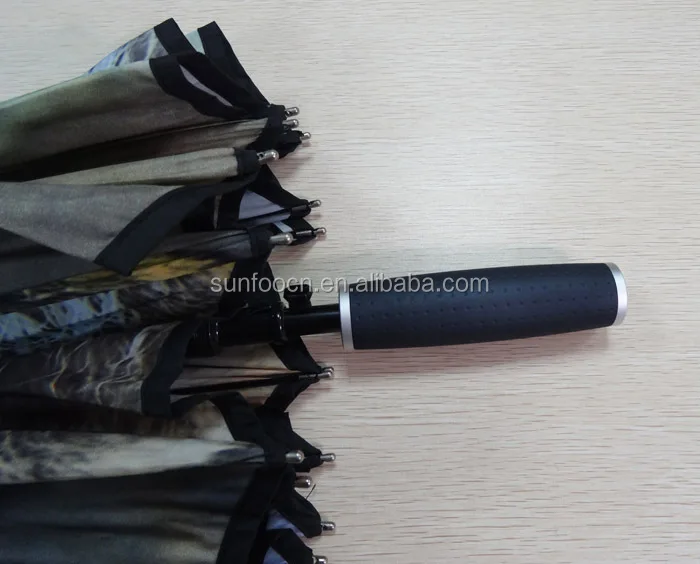 23 inches 16 ribs auto opening one oice canopy tiger umbrella with fiberglass frame