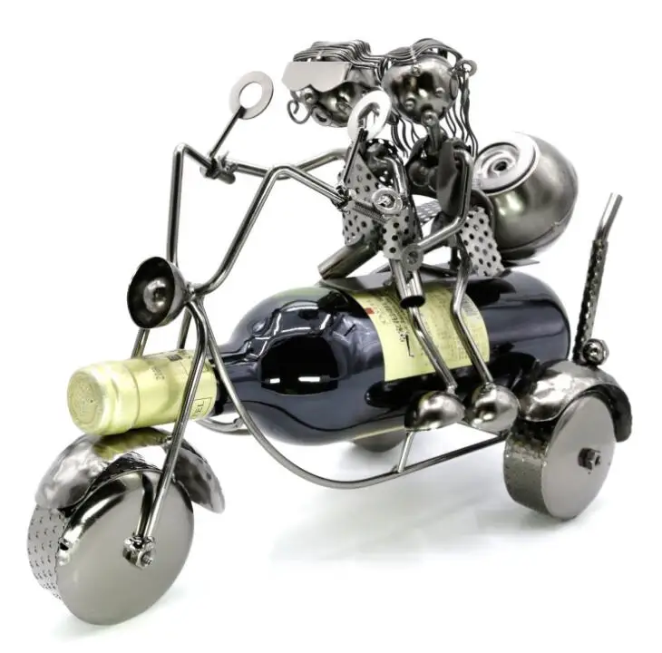 Mettle Metal Wire Art Motorcycle Shape Wine Rack Holder Storage Rack For Promotion Gift