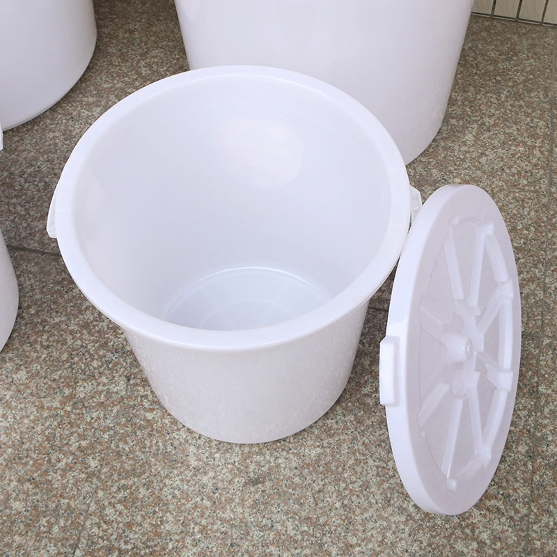 200 liter white plastic bucket barrel pail with lid and handles