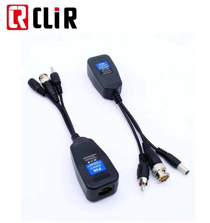 Passive Bnc To RJ45 Converter Power Video Audio HD CVI TVI AHD CVBS PVA Video Balun