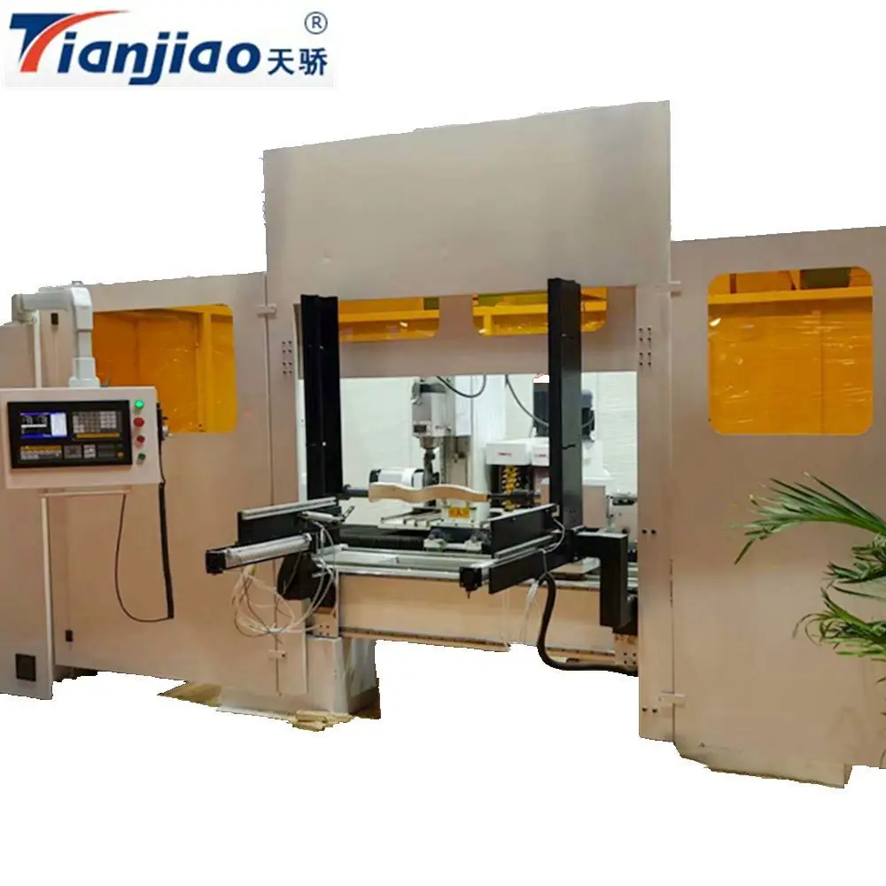 High Speed Tianjiao European-style Curved Wood Leg Milling Turning CNC Woodworking Lathe Center