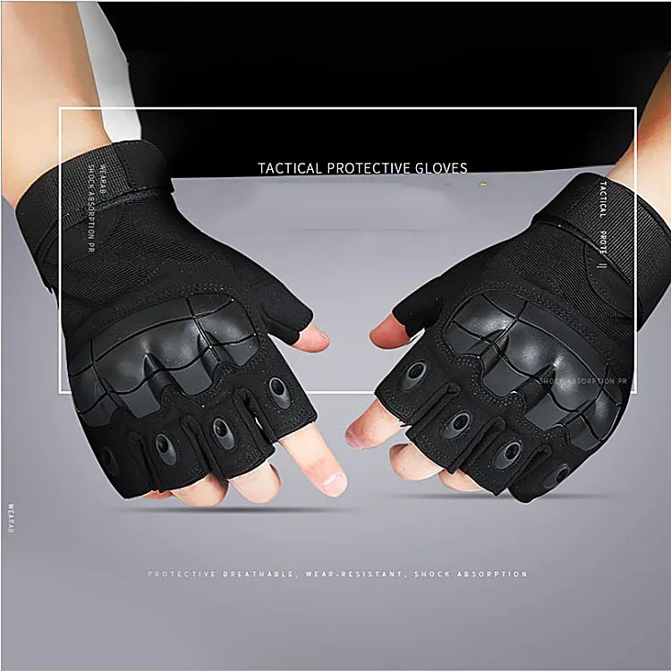 Gina Outdoor Wear-resistant Anti-slip Tactical Fingerless Gloves for Riding Cycling Motorcycle Driving Gloves