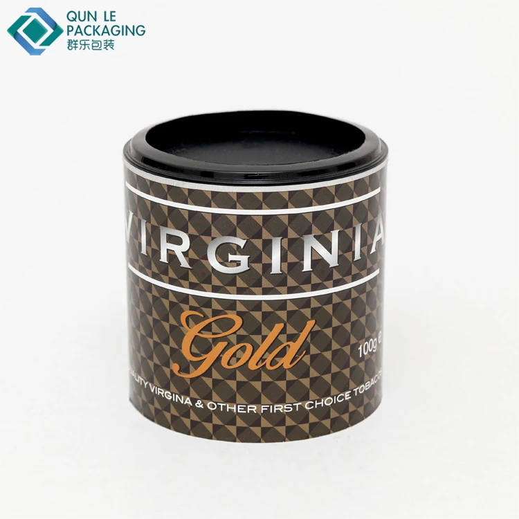 Cylinder Composite Can Tobacco Leaves Packaging Tobacco Packaging with Recessed Tear-Tab Alu Membrane