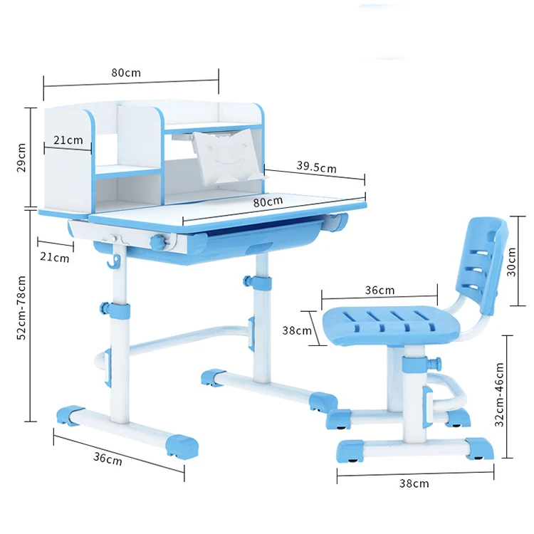 2020 New design Bookcase with kids study table elemetary children furniture