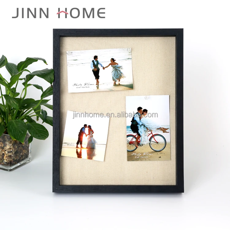 3D Shadow Deep Creative Double-Sided MDF Photo Frame Luxury Style Wood Picture Box with Iron Metal for Home Use