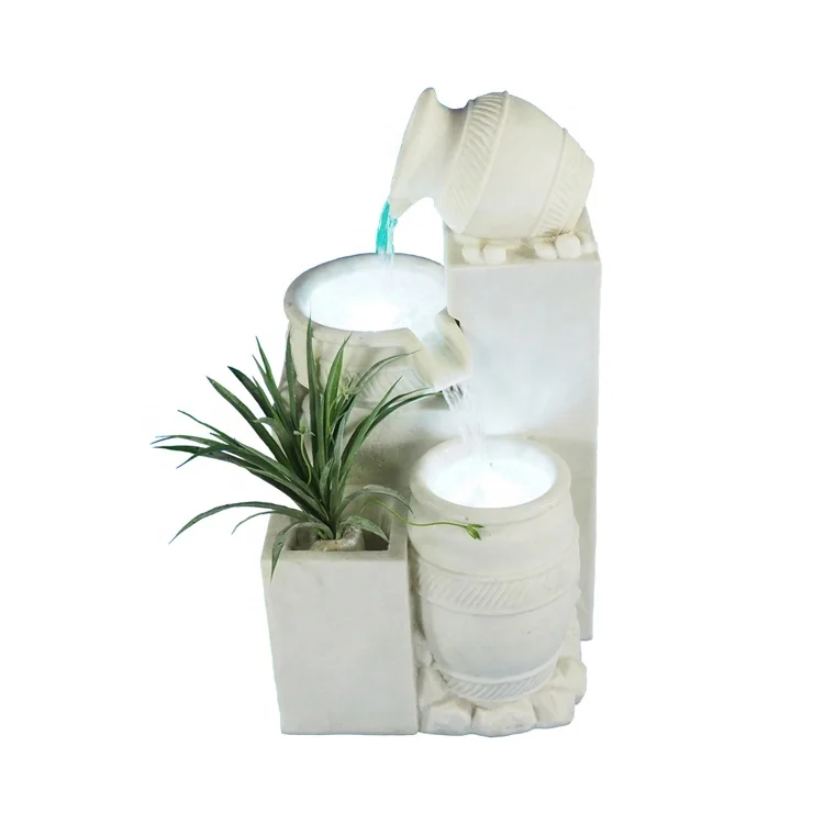 Chinese Sandstone Indoor Water Fountains LED Light