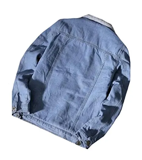 
Wholesale Cool streetwear fashion men softshell windbreaker jean custom denim fleece jacket 