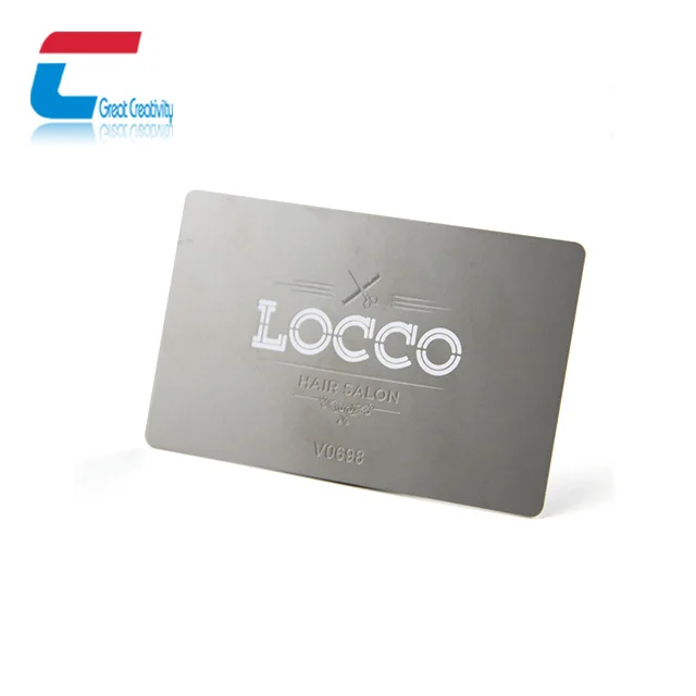 Metal blank business card stainless steel loyalty cards