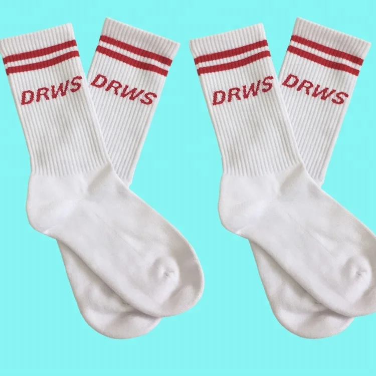 DRWS 2 пары мужские спортивные баскетбольные теннисные мягкие быстросохнущие короткие носки 2 размера красная/черная полоса