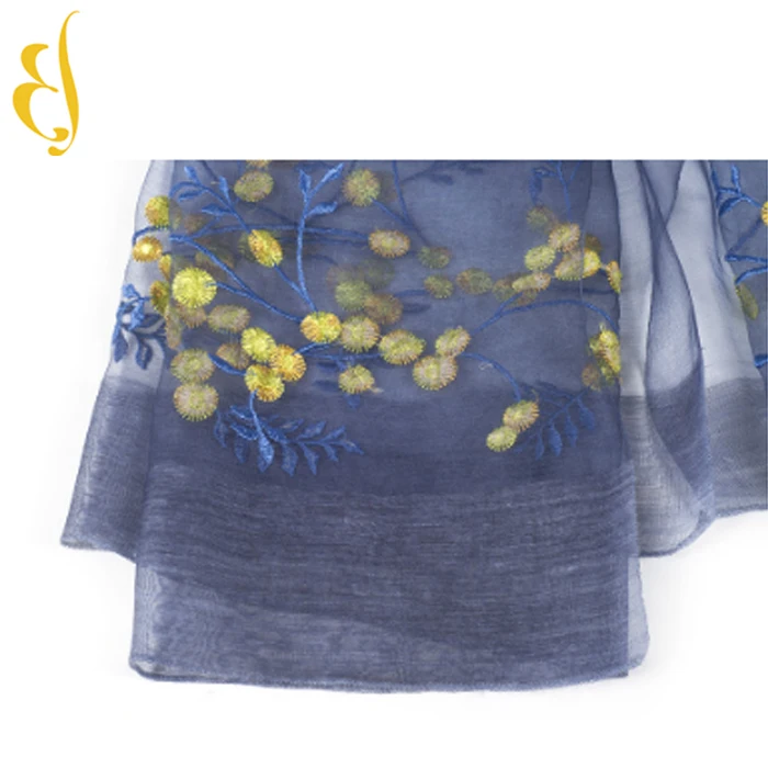 
Thin section silk wool double - file crocheted transparent silk scarf 