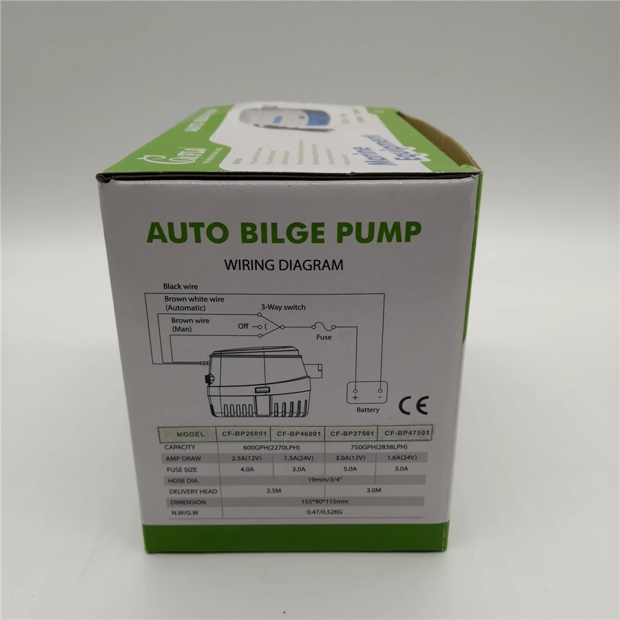 
1200GPH DC Boat Yacht Marine Auto Bilge Pump 12V 24V 
