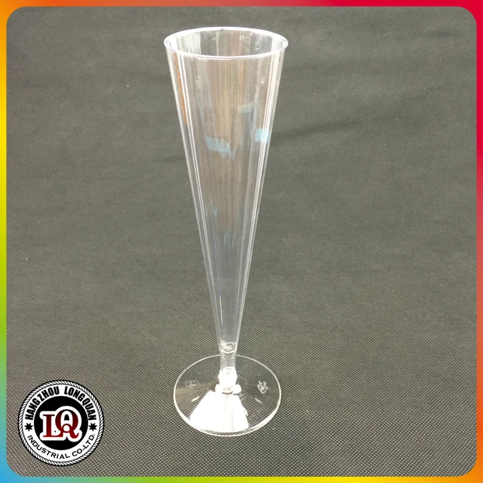 Manufacturer Wholesale 5oz Neon Pink Disposable PS Plastic Champagne Flute