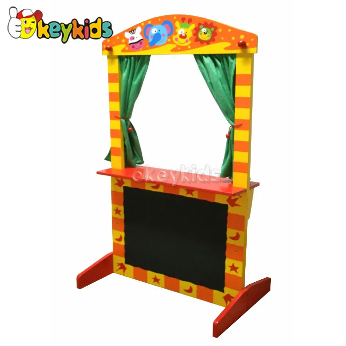 2016 wholesale kids wooden toy puppet theatre, funny wooden toy puppet theatre, most popular wooden toy puppet theatre W10D140