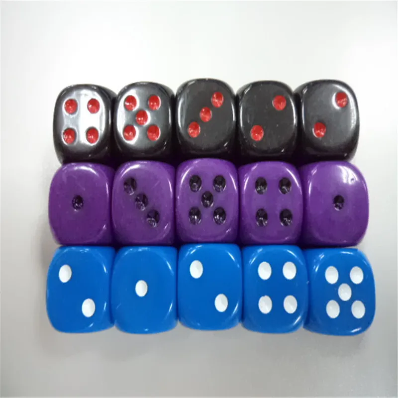 Best Promotion 16mm Multicolor Acrylic Round Corner Dice 6 sided Die Portable Table Games Dice