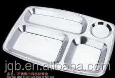 Sectional Stainless Steel Fast Food Serving Tray
