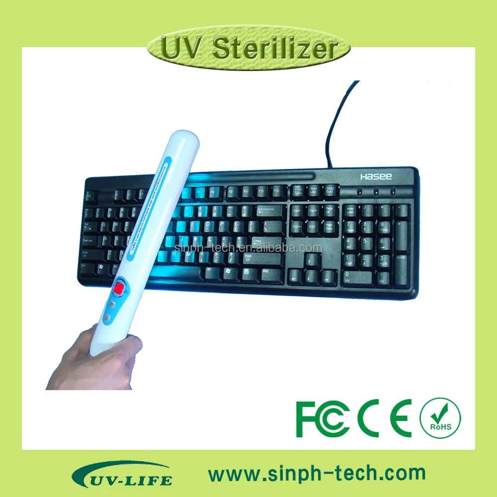 
Portable UV Light Sanitizer Ultraviolet Light Wand Rechargeable UVC Disinfector Timing Lamp Usb White ABS 5V L363 X W46 X H37 Mm 