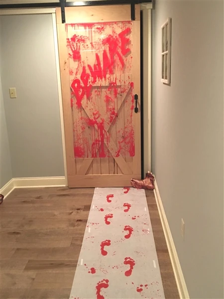 Help us ghost halloween decoration bloody door cover for decoration