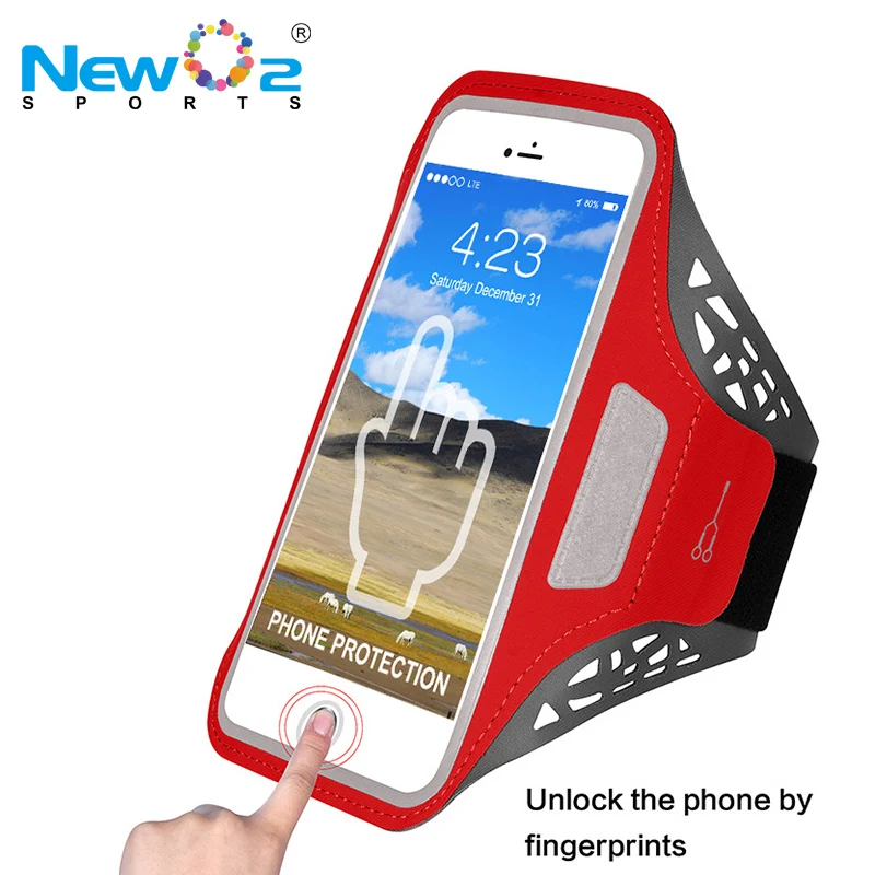 New 6 Inch Outdoor Waterproof Fitness Custom Mobile Phone Bags Running Armband Fabric Armband