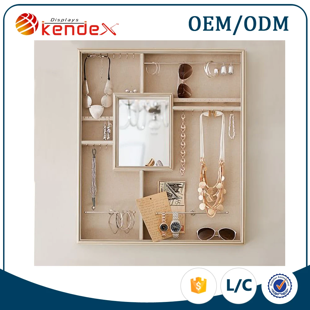 
wholesale wooden cabinet for jewellery and necklace display for home 