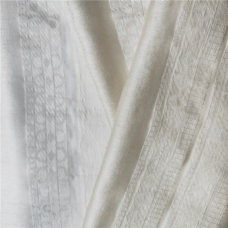 Silk Linen Cotton Rayon Stripe Jacquard with Some Flower design For Autumn Coat