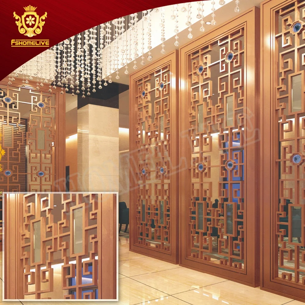 Living Room Decorative Screen Laser Cut Stainless Steel Room Divider