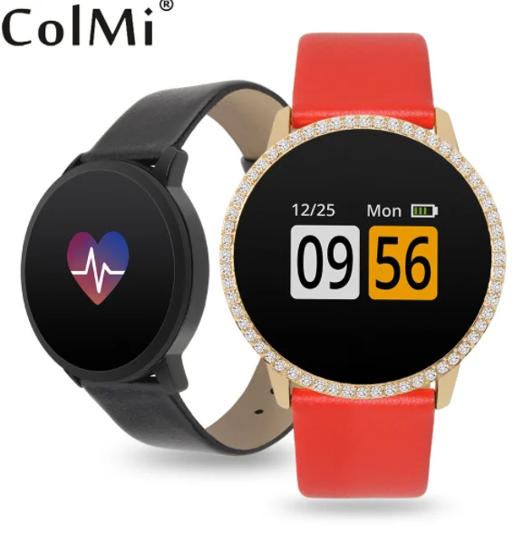 Сенсорный ЖК-экран кожаный ремешок женские часы цветной дисплей пара сердечного ритма Band Водонепроницаемый