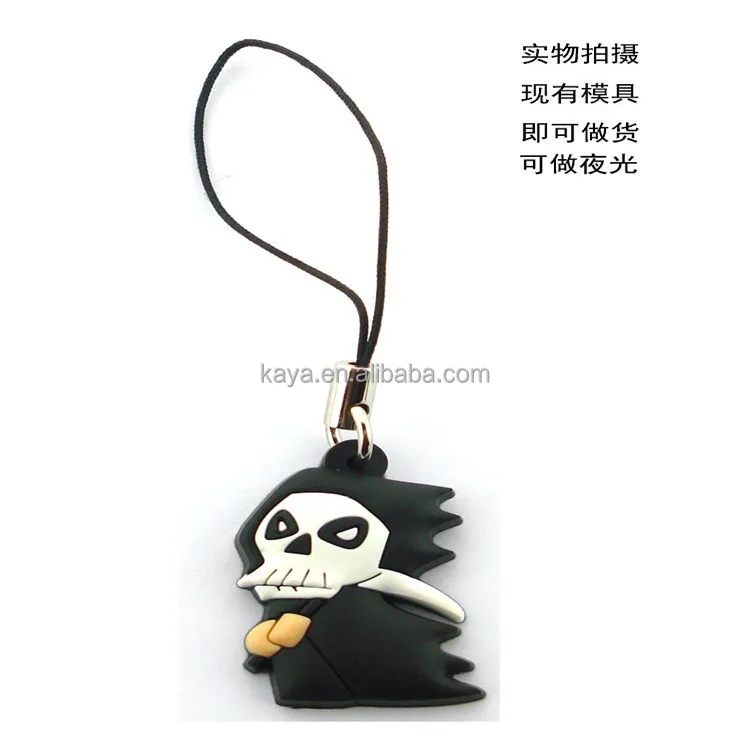 
Soft pvc 3D rubber santa claus mobile phone pendant 