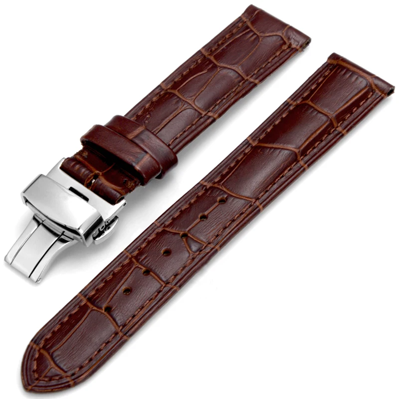 moq low genuine leather western watch band strap with buckle