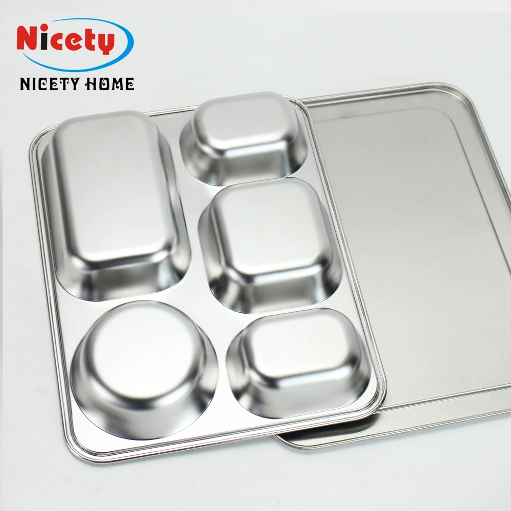 wholesale dishes stainless steel tray school lunch tray metal food tray