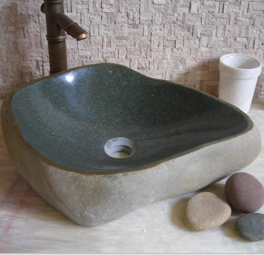 Rock granite bathroom sink