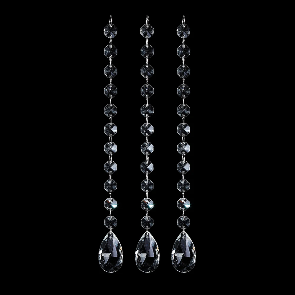 Hot sale crystal beads garland hanging chandelier clear faceted drop pendant ornament for home wedding